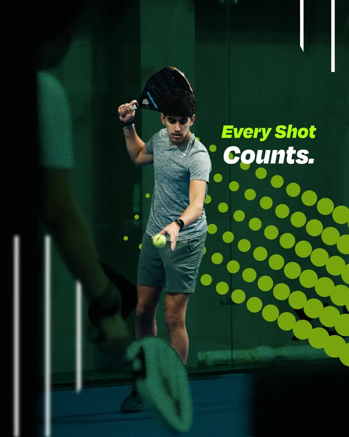 Every shot counts: a player tossing the ball to serve
