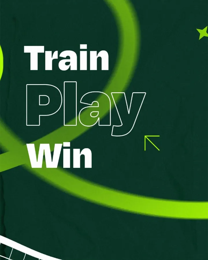 Train, Play, Win poster from the El Padel Instagram